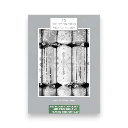 Picture of LUXURY SNOWFLAKE CHRISTMAS CRACKERS 14 INCH - 10 PACK